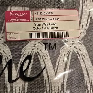 NWT Thirty-One Your Way Cube – Charcoal Links Storage Bin – $20
